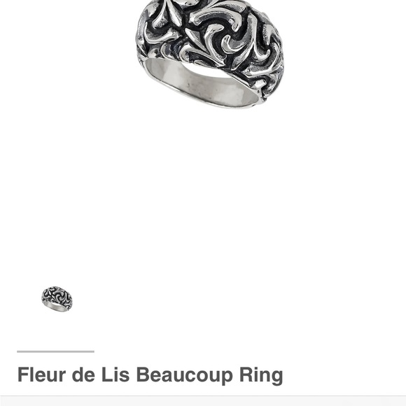 Jose Balli- Retired Fleur de Lis Beaucoup two-tone ring - Picture 2 of 5